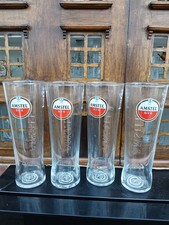4  x Amstel Pint Glasses Brand New Home Bar Pub Brand New