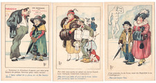 Vintage French Humor ~ Lot of 3 Comic Artist Signed Mich Postcards
