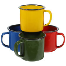 4 Pcs Coffee Mugs Colored Enamel Blue Cup Thickened Water Cups Travel
