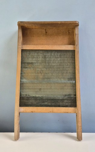 Antique vintage wooden glass - &,