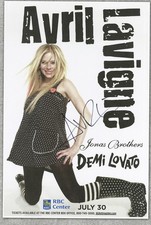 Avril Lavigne autographed concert poster