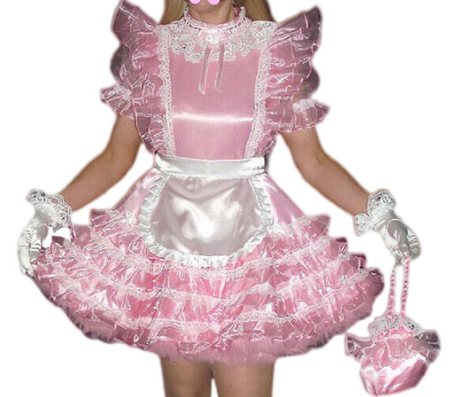 Sissy maid satin organza - , dress