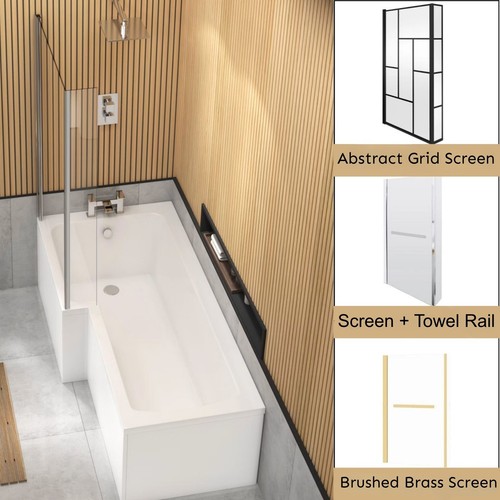 Shape square bathtub 1600mm - l-shape,