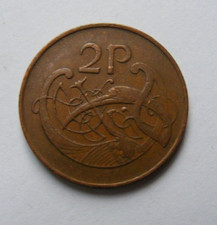 Ireland 1978 Two Penny Coin Old Irish 2p Vintage Original Celtic Harp