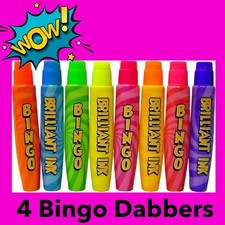 Bingo Dabbers Dauber Markers for Bingo Tickets 4 15ml Fluorescent Neon Ink 