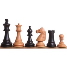 French Grandmaster's Staunton Chess Pieces Only set- Antiqued Boxwood- 4.1" King