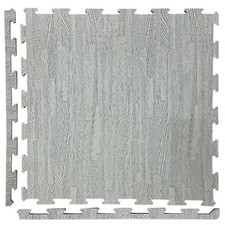 Grey Wooden Grain Foam Tiles Exercise Yoga Gym Fitness Garage Workshop Floor Mat