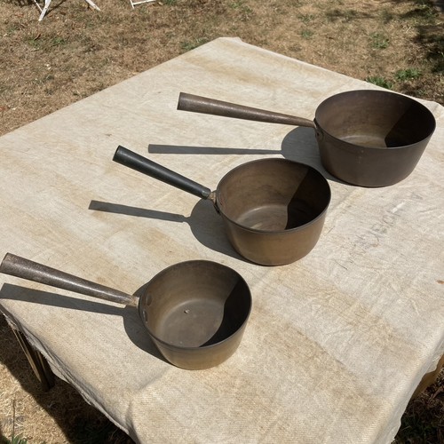 Antique copper cooking pots - antique,