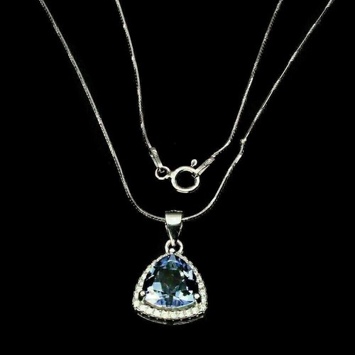 Silver pendant tanzanite - silver,