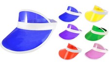 New Unisex Sun Visor Pub Golf Poker Colour Clear Hat Vegas Cap 80's Fancy Dress