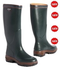 WELLINGTON BOOTS Ladies Aigle Parcours 2 UK 5 EU 38 Green Hand Made In France