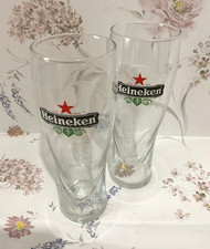 Heineken Pint Glasses Lager x 2  Brand New Free Postage no2