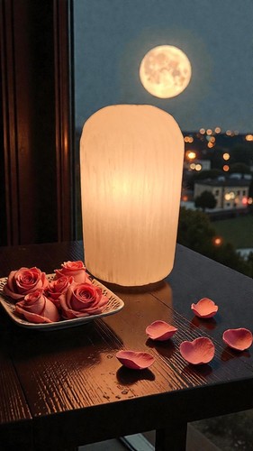 Selenite ice mountain lamp - mountain, lamp: