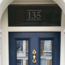 Frosted Etched Glass Effect House Door  Number Sticker for Window Fanlight Decal