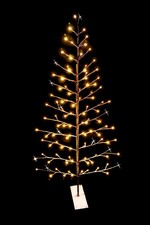 Outdoor Christmas Tree Decoration Twig Pre Lit Snowy Brown LED XMAS Home 4FT