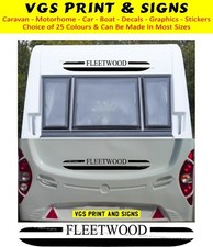 FLEETWOOD CARAVAN/MOTORHOME 2 PIECE KIT DECALS STICKER CHOICE OF COLOUR #005