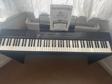 Gear4music SDP-2 Stage Digital Piano Black with Stand, Seat Pedal
