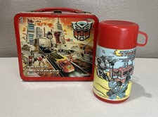 Transformers G1 Metal Lunchbox Aladdin With Thermos 1986 Vintage