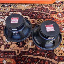 Matched Pair 2x Vintage 1970s Goodmans Audiom 12-P Red 50w 8ohms 12" Speakers