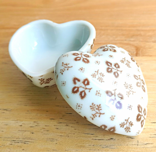 Ceramic heart shaped trinket - ceramic, heart-shaped