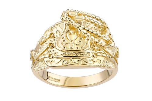 9ct yellow gold saddle ring - yellow,