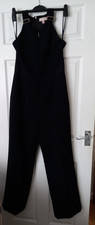 TED BAKER Black Flared Leg Little Black Party Jumpsuit Ted Size 3 UK 12