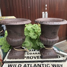 Cast Iron Pair Garden Urns 20