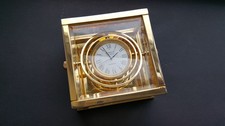 STUNNING SEWILLS LIVERPOOL GYROSCOPIC GOLD TONE METAL QUARTZ TABLE/DESK CLOCK