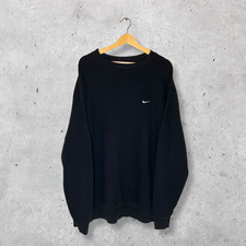 Nike Small Swoosh Sweatshirt Black XL Men’s Vintage Silver Tag Crewneck Jumper