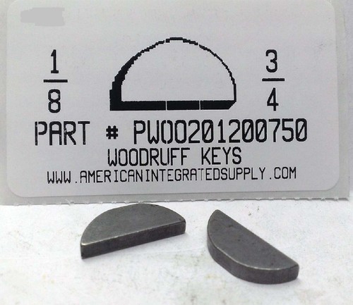 8x3 woodruff keys steel - 1/8x3/4,