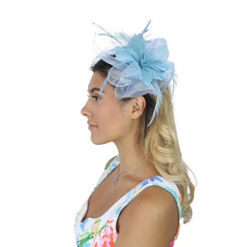 Flower feather hair hat - hair,