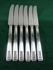 6 Vintage Thomas Turner Dessert Side Knives Silver Plated