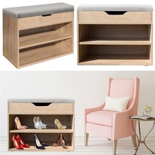 Wooden Ottoman Shoes Storage