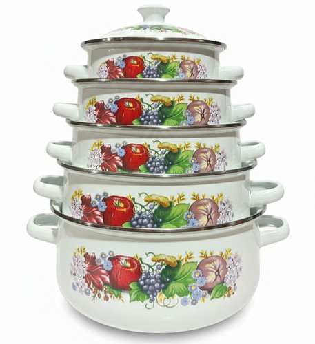 5pcs enamel stock pot - stock, set