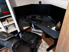 Full Gaming PC Setup with Monitors, Chair and Table