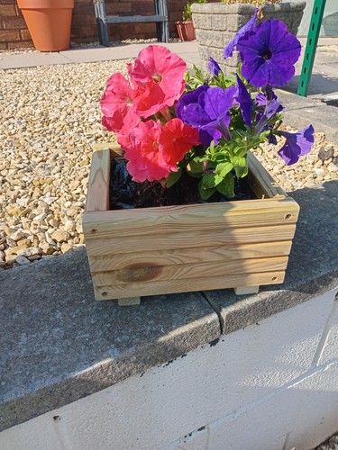 Square wooden garden planter - square,