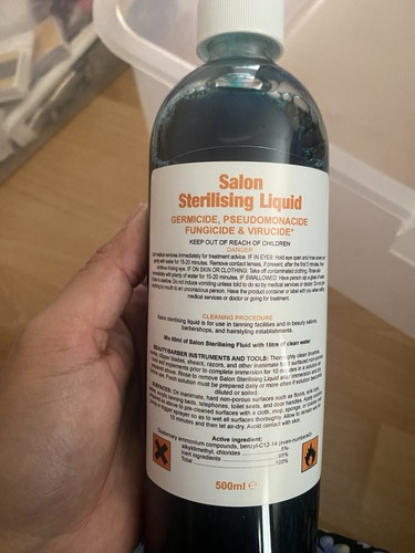 Salon sterilising disinfectant - salon,
