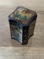 ANTIQUE MINIATURE/SMALL ADVERTISING SAMPLE TIN-CHINESE TEA CADDY- GEJI - GEISHA