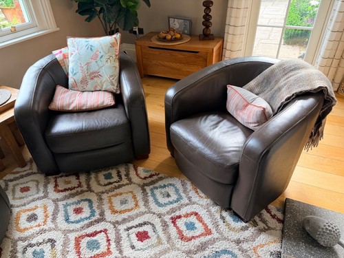 Leather tub chairs - leather,
