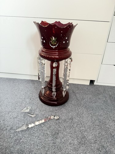 Victorian ruby glass - , mantle
