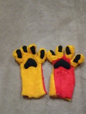 Orange and red fursuit paws