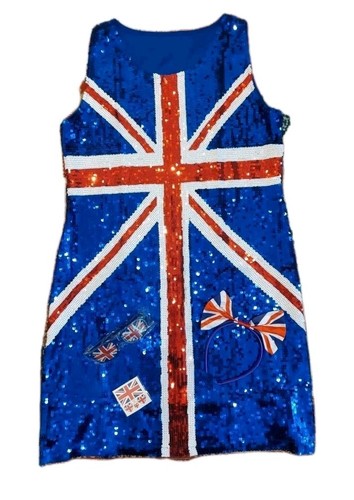 Union jack sequin dress - sequin, ladies
