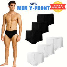 12 Pairs 6 , 3 Men's Y-Fronts Underpants, 100% Pure Cotton Underwear, S L XL 5XL
