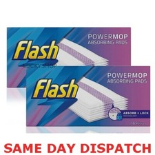 Flash Power Mop 16 Refill Cleaning Pads Absorbent Cloths Powermop uk seller