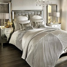 Kylie Minogue ‘Omara Champagne  Satin Duvet Cover with Textured Pleats, Single