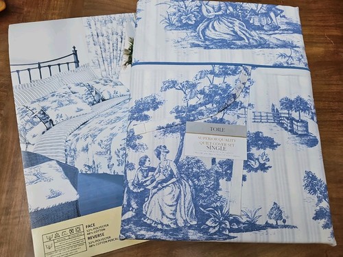 Toile jouy blue duvet cover - blue,