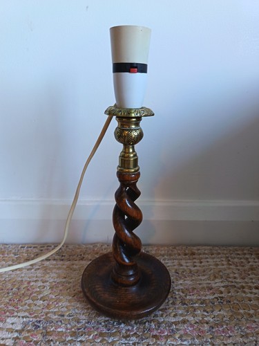 Antique brass oak barley twist - oak,