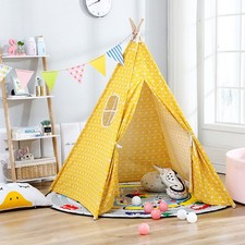 Large Kids Teepee Fabric Wood
