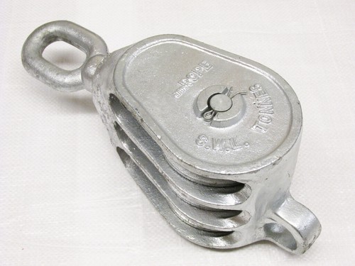 Treble sheave lifting pulley - sheave,