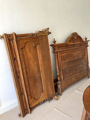 Antique carved wooden double - antique,